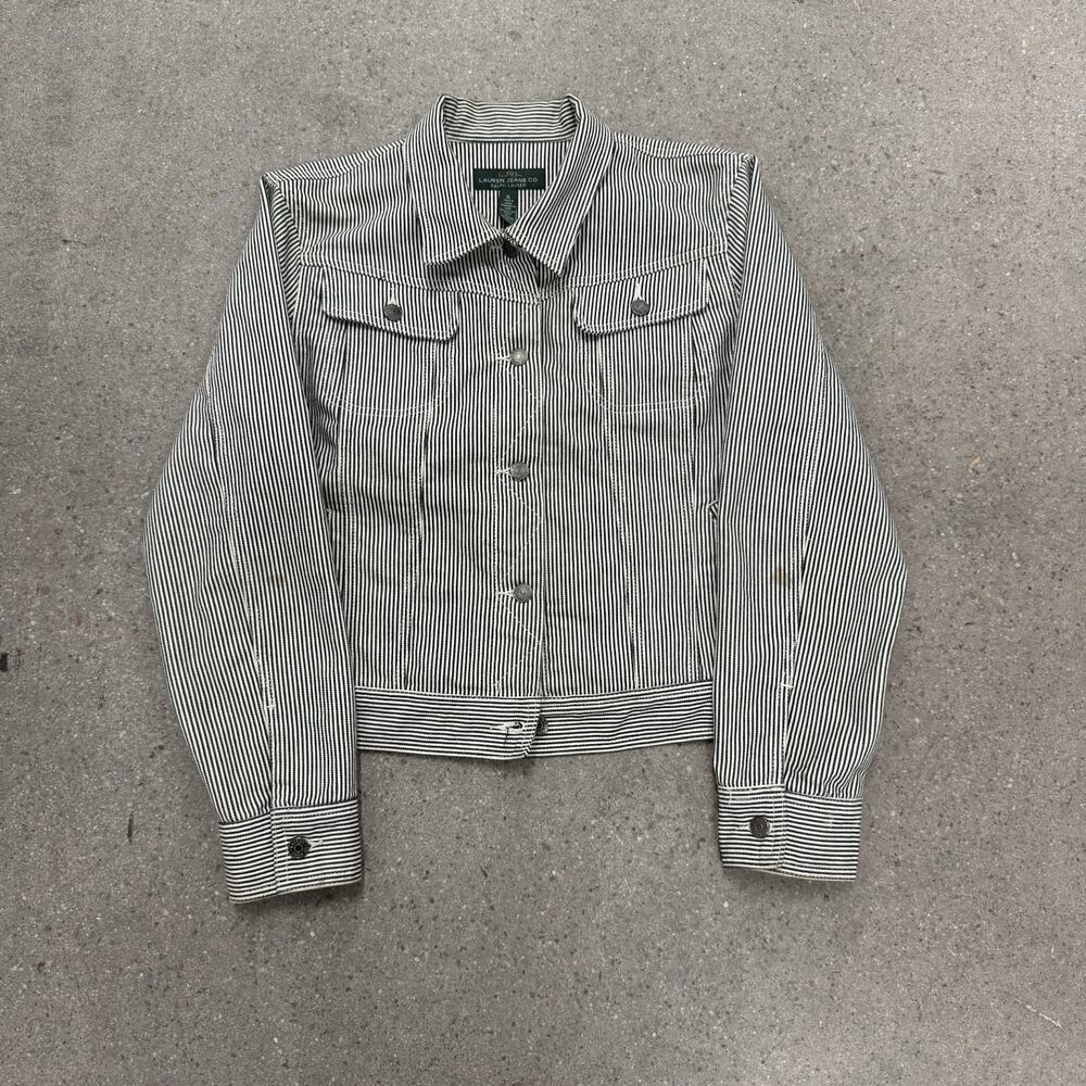 Ralph Lauren Lauren Jeans Co Striped Railroad Jacket sz XL
